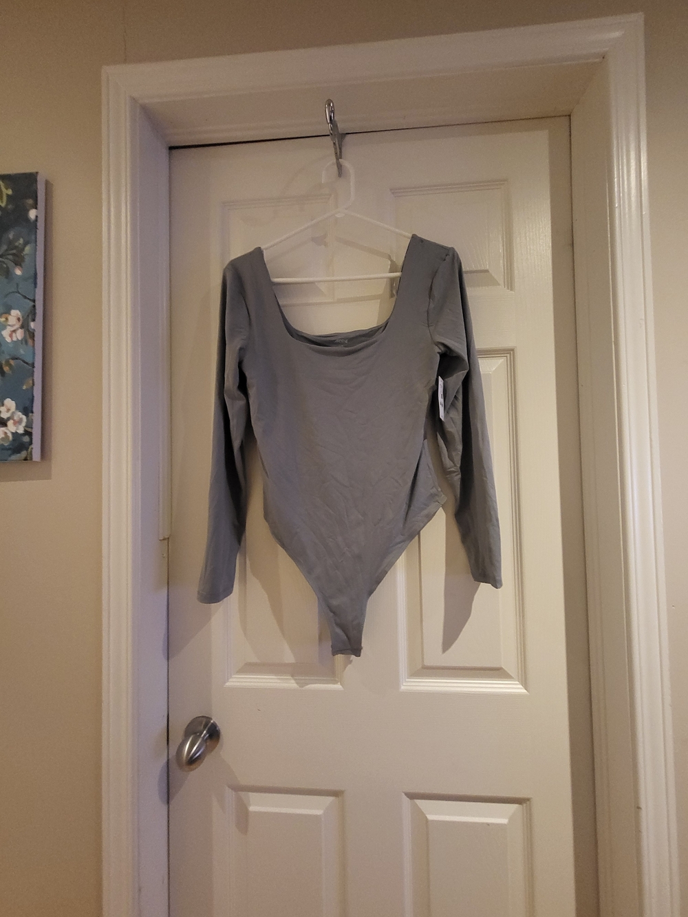 Ardene Long Sleeve Scoop Neck Gray Bodysuit - Women (34)
